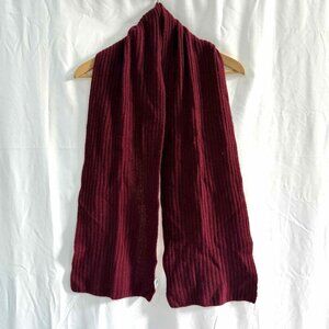 Portolano 100% Cashmere Burgundy Ribbed Scarf